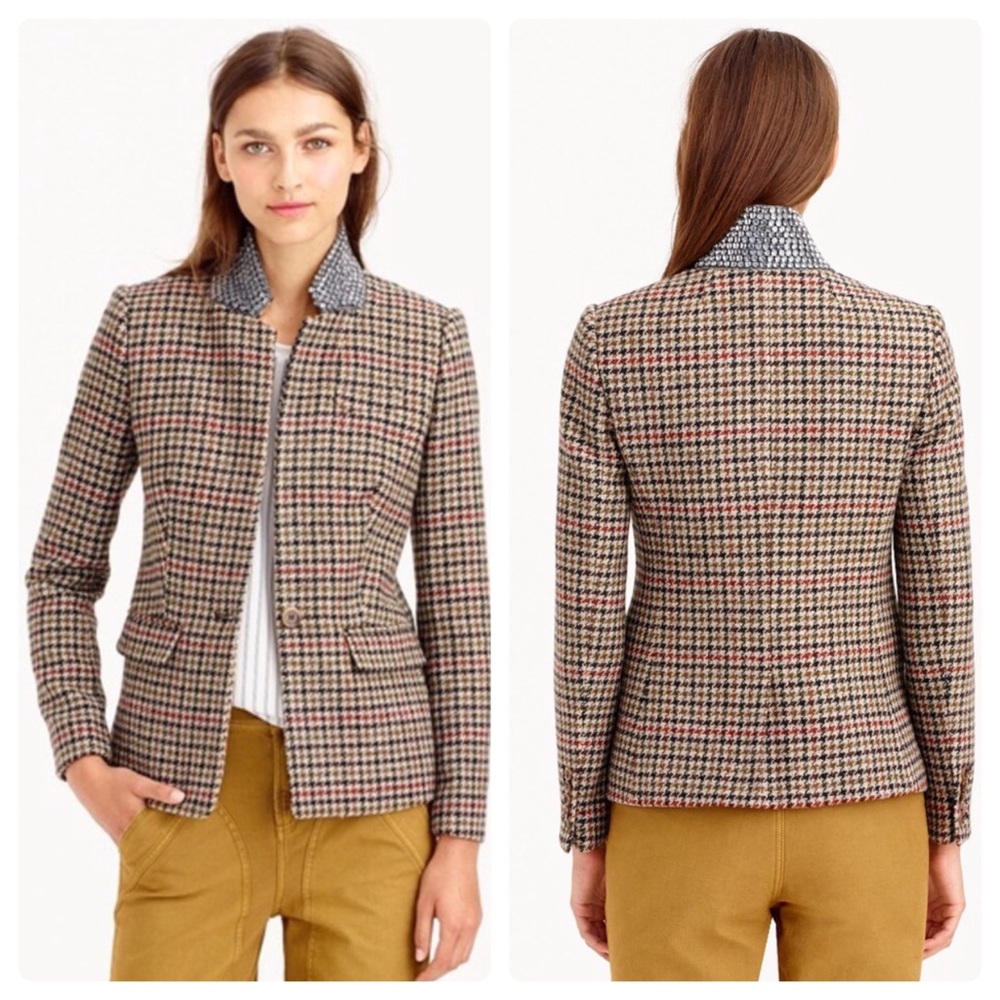 J Crew Regent Blazer With Beaded Collar Sz 6